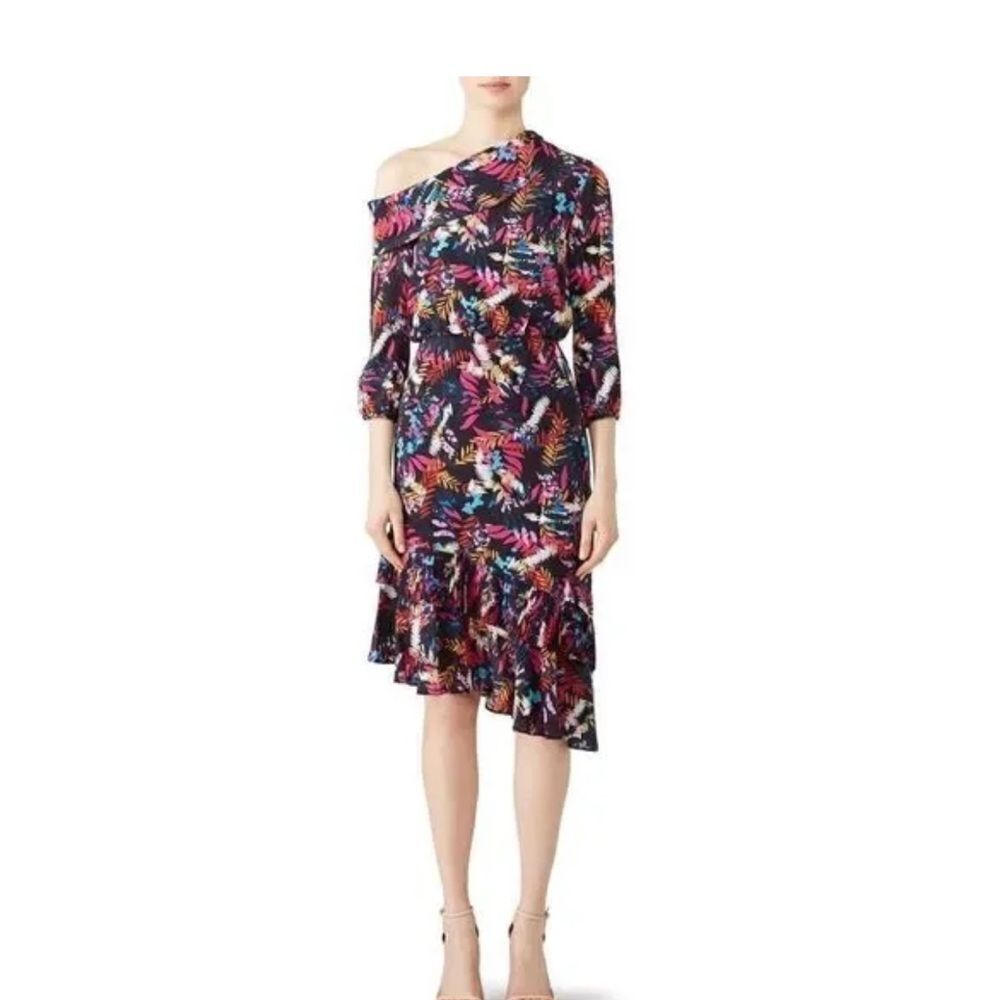 SALONI One-Shoulder Multicolor Dress